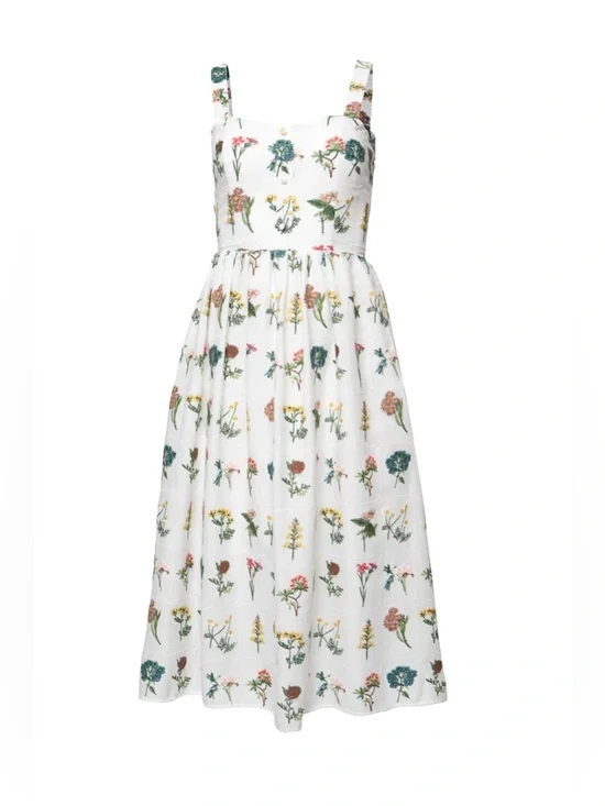 NWT Ivy City Co Robyn Embroidered Floral Midi Dress Wildflower Size 14 - Picture 4 of 12